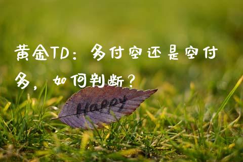 黄金TD：多付空还是空付多，如何判断？_https://cj002.lansai.wang_理财问答_第1张