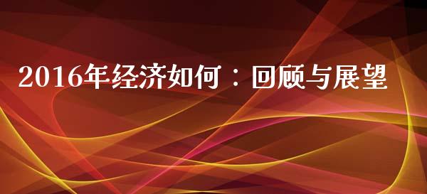 2016年经济如何：回顾与展望_https://cj002.lansai.wang_财经百问_第1张