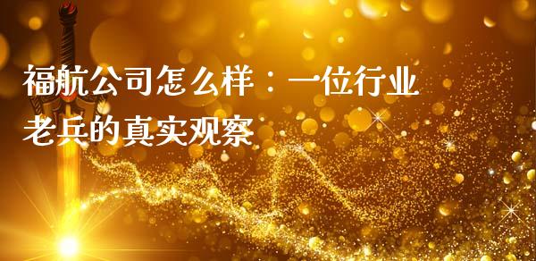 福航公司怎么样：一位行业老兵的真实观察_https://cj002.lansai.wang_会计问答_第1张
