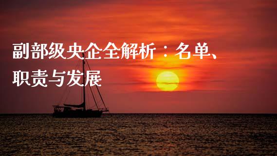 副部级央企全解析：名单、职责与发展_https://cj002.lansai.wang_财经问答_第1张