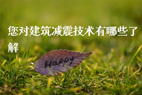 您对建筑减震技术有哪些了解_https://cj002.lansai.wang_期货问答_第1张