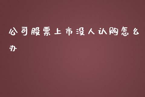 公司股票上市没人认购怎么办_https://cj002.lansai.wang_期货问答_第1张
