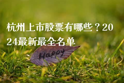 杭州上市股票有哪些？2024最新最全名单_https://cj002.lansai.wang_会计问答_第1张