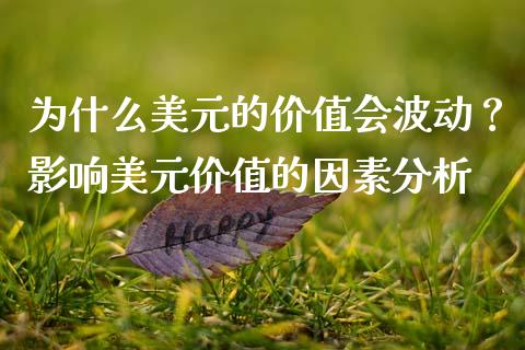 为什么美元的价值会波动？影响美元价值的因素分析_https://cj002.lansai.wang_财经百问_第1张