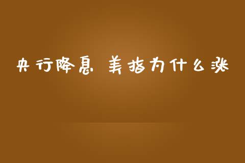 央行降息 美指为什么涨_https://cj002.lansai.wang_财经问答_第1张