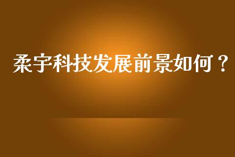 柔宇科技发展前景如何？_https://cj002.lansai.wang_理财问答_第1张