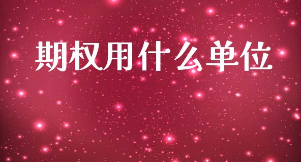期权用什么单位_https://cj002.lansai.wang_会计问答_第1张