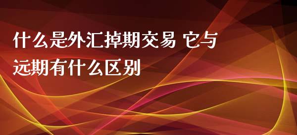 什么是外汇掉期交易 它与远期有什么区别_https://cj002.lansai.wang_理财问答_第1张