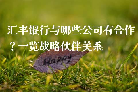 汇丰银行与哪些公司有合作？一览战略伙伴关系_https://cj002.lansai.wang_金融问答_第1张