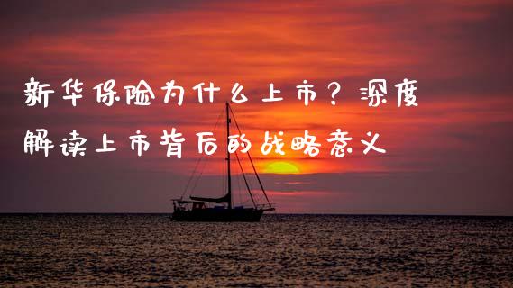 新华保险为什么上市？深度解读上市背后的战略意义_https://cj002.lansai.wang_财经问答_第1张