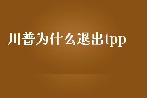 川普为什么退出tpp_https://cj002.lansai.wang_股市问答_第1张