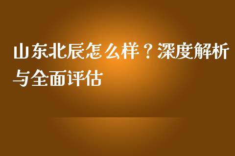 山东北辰怎么样？深度解析与全面评估_https://cj002.lansai.wang_金融问答_第1张