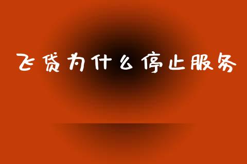 飞贷为什么停止服务_https://cj002.lansai.wang_股市问答_第1张