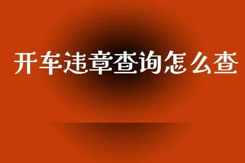 开车违章查询怎么查_https://cj002.lansai.wang_保险问答_第1张