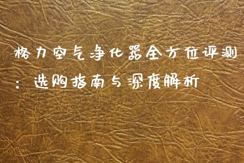 格力空气净化器全方位评测：选购指南与深度解析_https://cj002.lansai.wang_理财问答_第1张