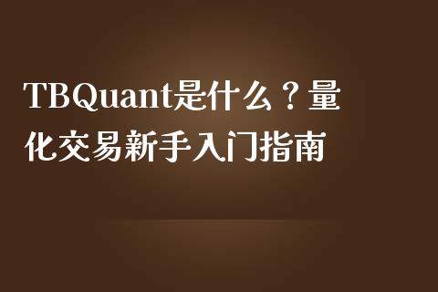 TBQuant是什么？量化交易新手入门指南_https://cj002.lansai.wang_会计问答_第1张
