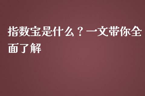 指数宝是什么？一文带你全面了解_https://cj002.lansai.wang_财经百问_第1张