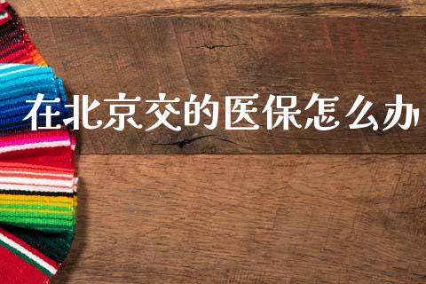 在北京交的医保怎么办_https://cj002.lansai.wang_保险问答_第1张
