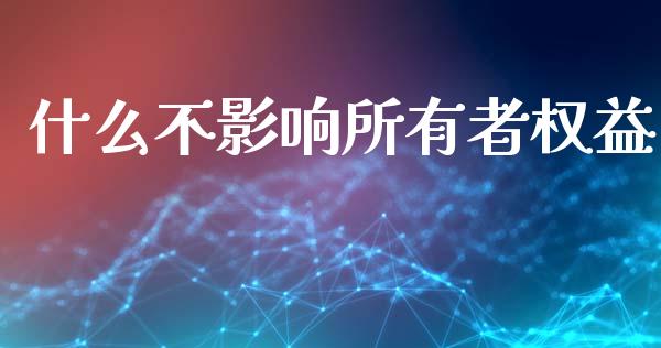 什么不影响所有者权益_https://cj002.lansai.wang_会计问答_第1张