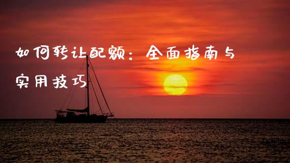 如何转让配额：全面指南与实用技巧_https://cj002.lansai.wang_保险问答_第1张