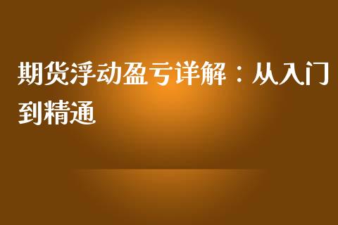 期货浮动盈亏详解：从入门到精通_https://cj002.lansai.wang_期货问答_第1张