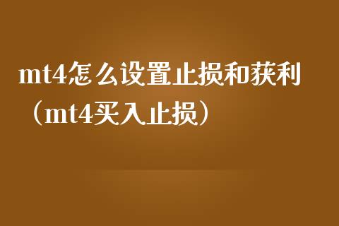 mt4怎么设置止损和获利（mt4买入止损）_https://cj002.lansai.wang_理财问答_第1张