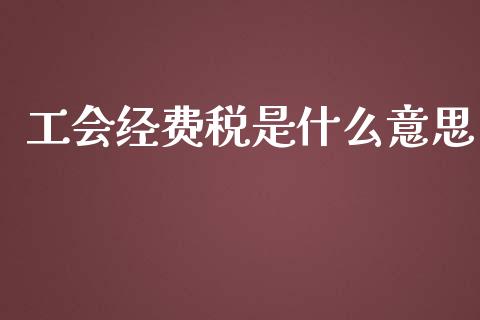 工会经费税是什么意思_https://cj002.lansai.wang_会计问答_第1张