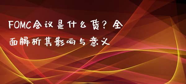 FOMC会议是什么货？全面解析其影响与意义_https://cj002.lansai.wang_理财问答_第1张