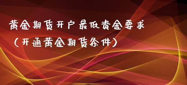 黄金期货开户最低资金要求（开通黄金期货条件）_https://cj002.lansai.wang_会计问答_第1张