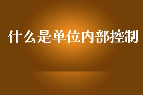 什么是单位内部控制_https://cj002.lansai.wang_会计问答_第1张
