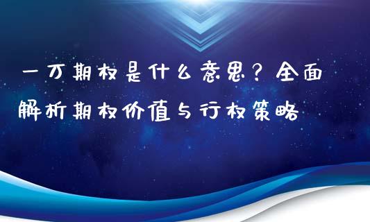 一万期权是什么意思？全面解析期权价值与行权策略_https://cj002.lansai.wang_理财问答_第1张