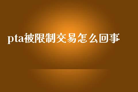 pta被限制交易怎么回事_https://cj002.lansai.wang_期货问答_第1张
