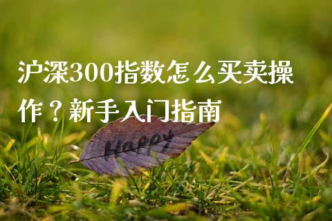 沪深300指数怎么买卖操作？新手入门指南_https://cj002.lansai.wang_会计问答_第1张