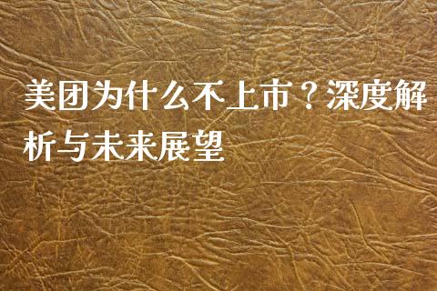 美团为什么不上市？深度解析与未来展望_https://cj002.lansai.wang_期货问答_第1张