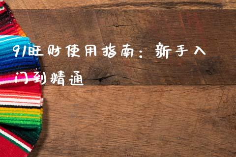 91旺财使用指南：新手入门到精通_https://cj002.lansai.wang_财经百问_第1张
