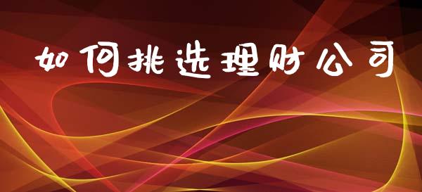 如何挑选理财公司_https://cj002.lansai.wang_金融问答_第1张