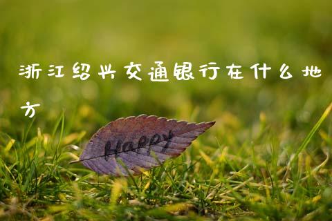 浙江绍兴交通银行在什么地方_https://cj002.lansai.wang_金融问答_第1张