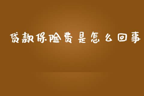 贷款保险费是怎么回事_https://cj002.lansai.wang_保险问答_第1张