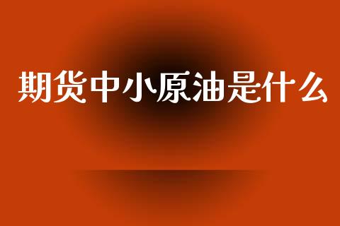 期货中小原油是什么_https://cj002.lansai.wang_期货问答_第1张