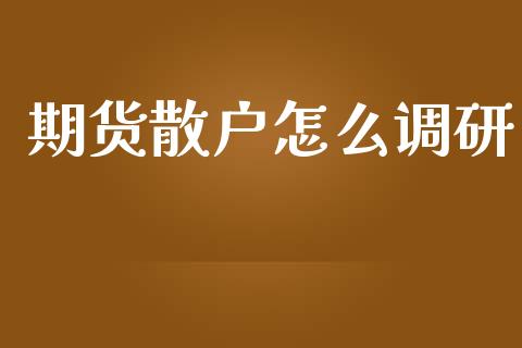 期货散户怎么调研_https://cj002.lansai.wang_期货问答_第1张