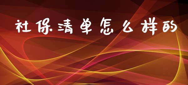 社保清单怎么样的_https://cj002.lansai.wang_保险问答_第1张