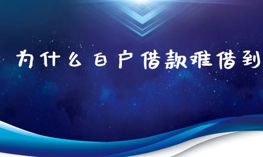 为什么白户借款难借到_https://cj002.lansai.wang_理财问答_第1张
