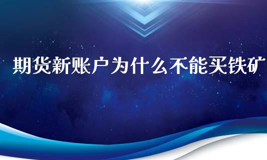 期货新账户为什么不能买铁矿_https://cj002.lansai.wang_理财问答_第1张