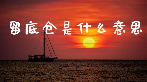 留底仓是什么意思_https://cj002.lansai.wang_财经百问_第1张