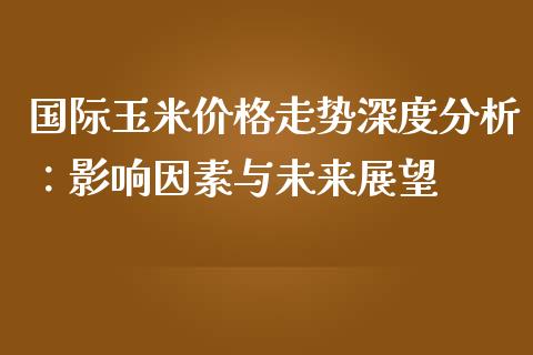 国际玉米价格走势深度分析：影响因素与未来展望_https://cj002.lansai.wang_财经百问_第1张