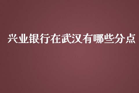 兴业银行在武汉有哪些分点_https://cj002.lansai.wang_理财问答_第1张