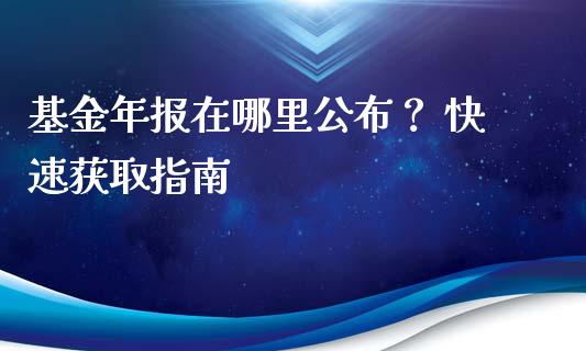 基金年报在哪里公布？ 快速获取指南_https://cj002.lansai.wang_股市问答_第1张