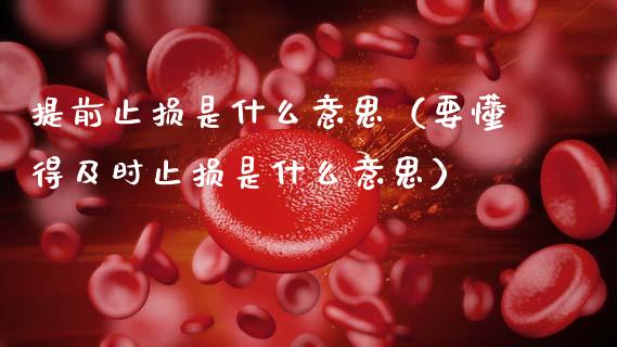 提前止损是什么意思（要懂得及时止损是什么意思）_https://cj002.lansai.wang_会计问答_第1张