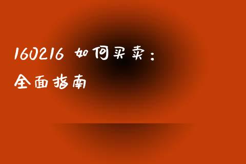 160216 如何买卖：全面指南_https://cj002.lansai.wang_会计问答_第1张