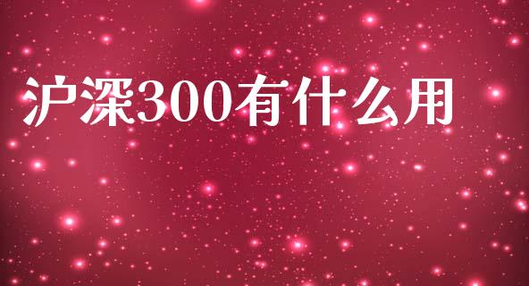 沪深300有什么用_https://cj002.lansai.wang_期货问答_第1张